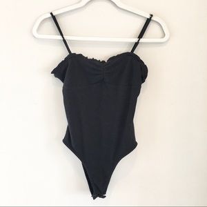 Dolls Kill Frilly Black Bodysuit